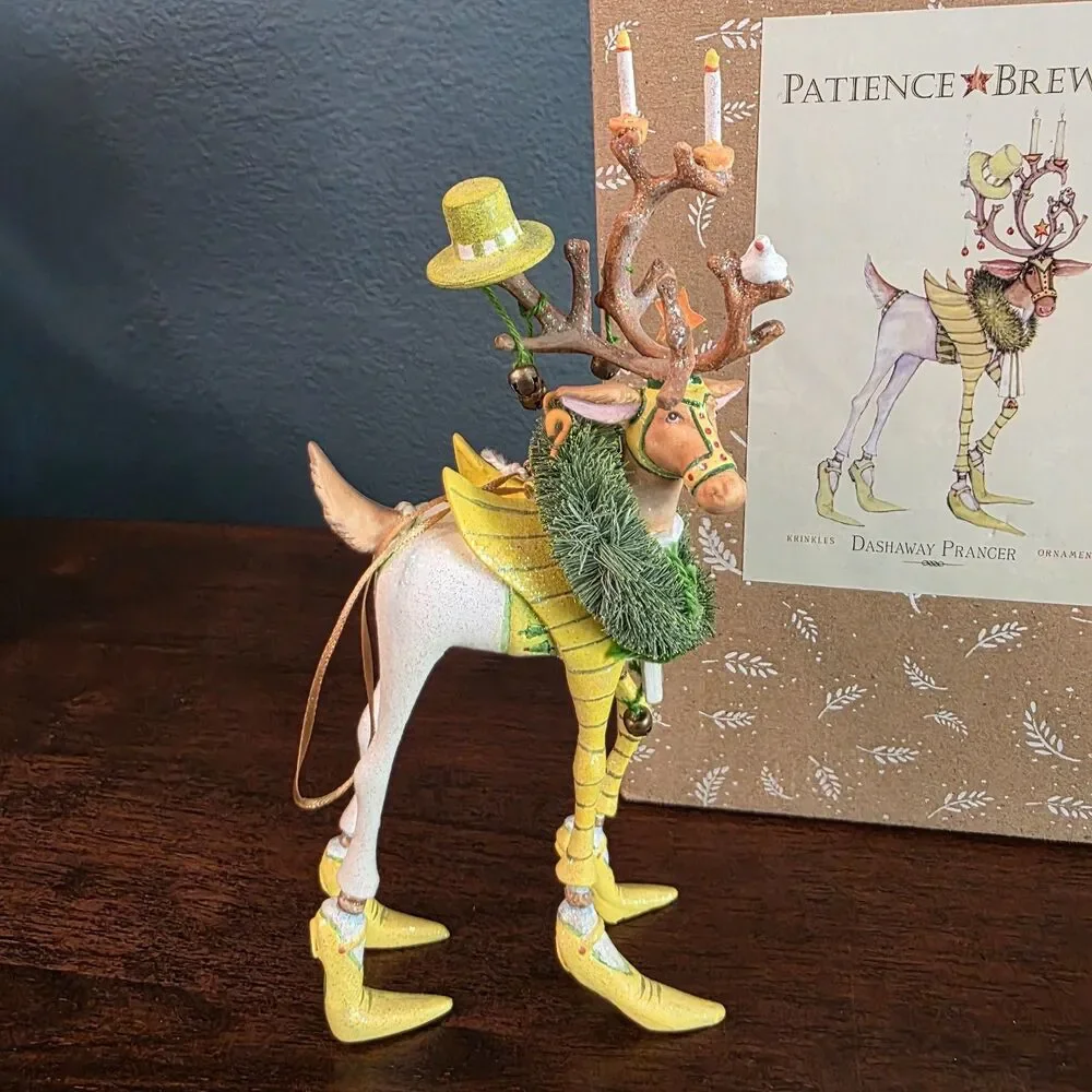 Patience Brewster Dash Away Prancer DEPT 56 Reindeer Christmas Ornament w/Box